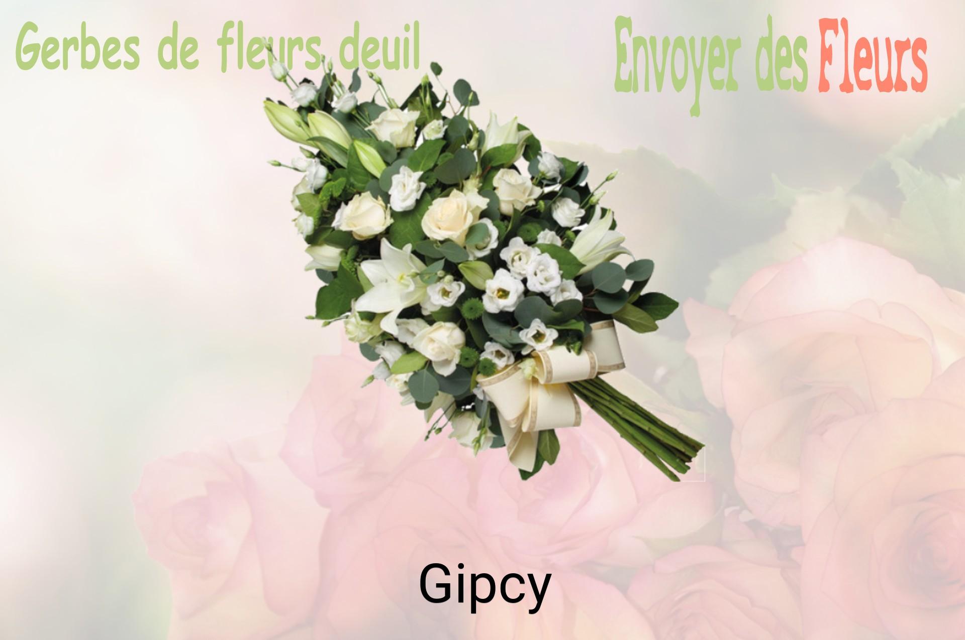 Gerbe de fleurs de deuil livrée à Gipcy